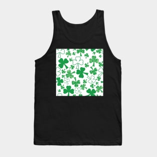 Shamrock scatter on white for St. Patricks day Tank Top